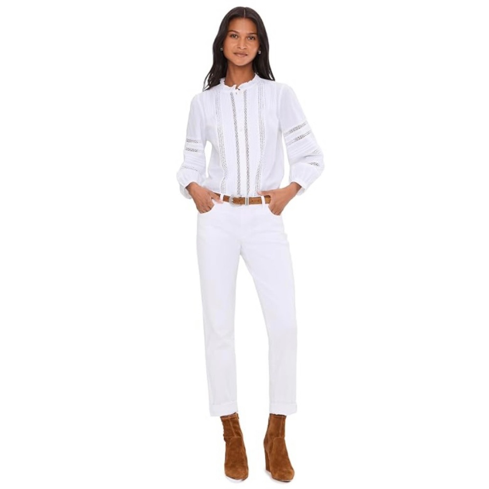 Women's KUT from the Kloth Catherine Boyfriend Petite White Jeans Size 4P